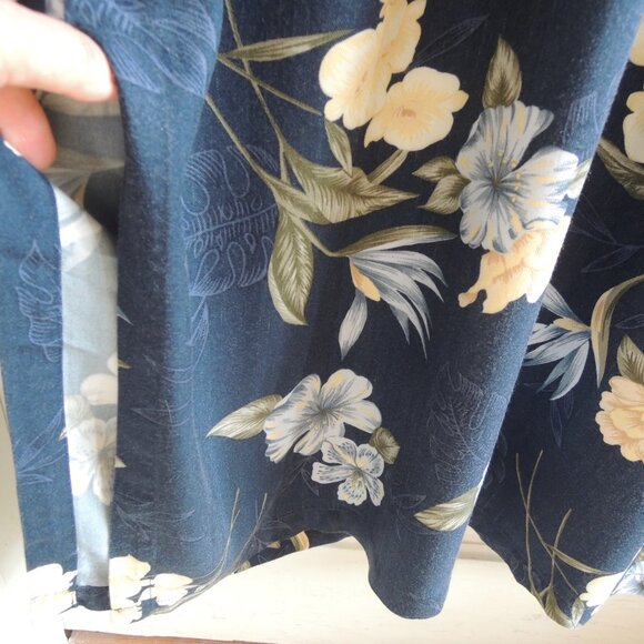 Vintage Caribbean Joe Blue Floral Tropical Shirt Dress 2X - Picture 5 of 9